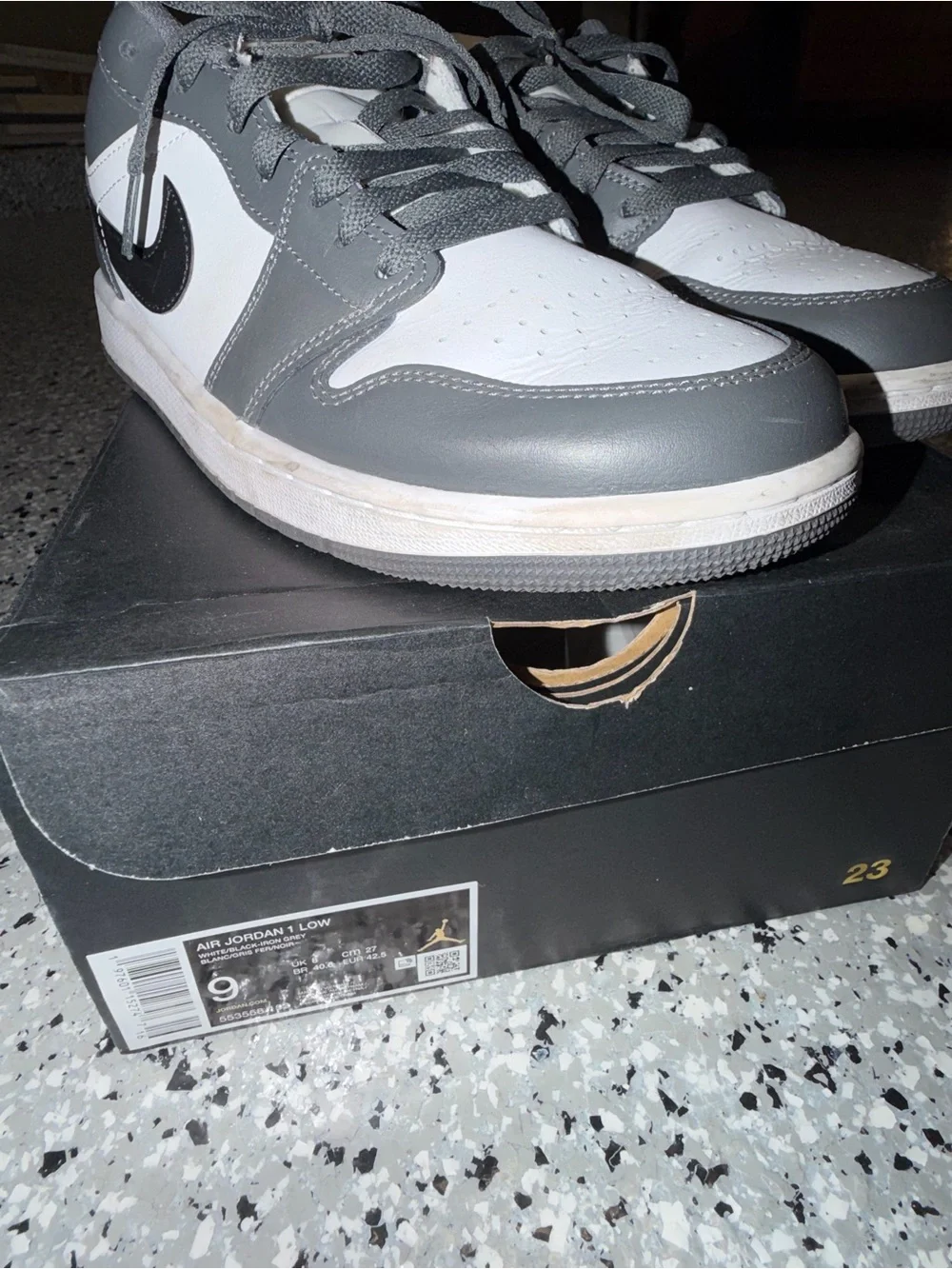 Jordan Low-Top Sneakers in Gray and White